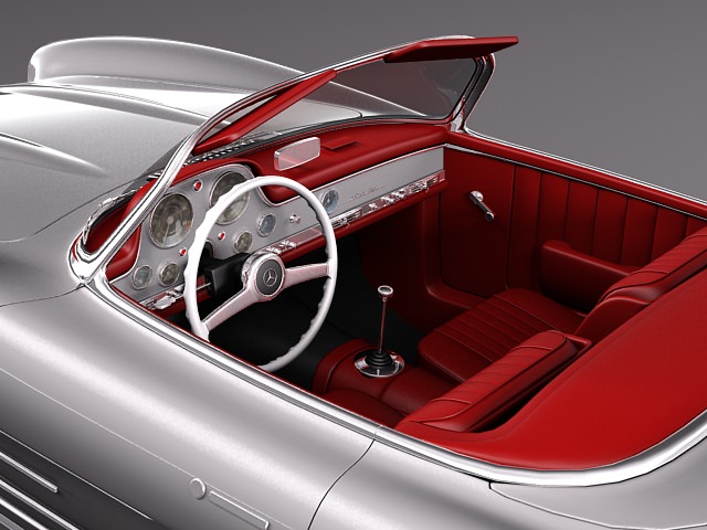 Mercedes-Benz 300SL Roadster 1956 3D model_8