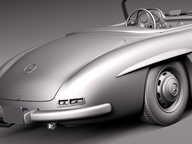 Mercedes-Benz 300SL Roadster 1956 3D model_12