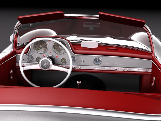 Mercedes-Benz 300SL Roadster 1956 3D model_9