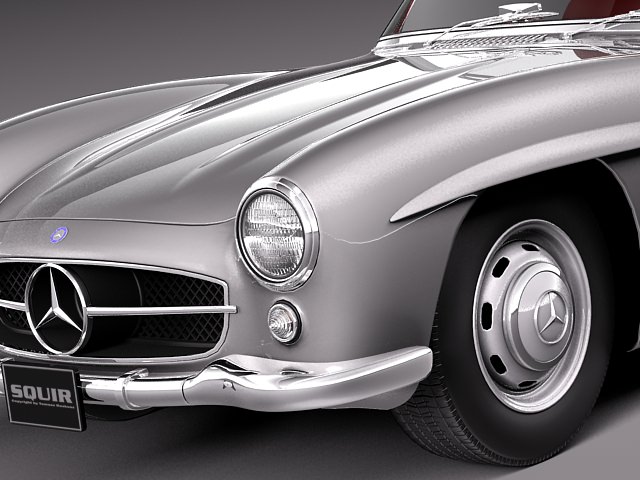 Mercedes-Benz 300SL Roadster 1956 3D model_2
