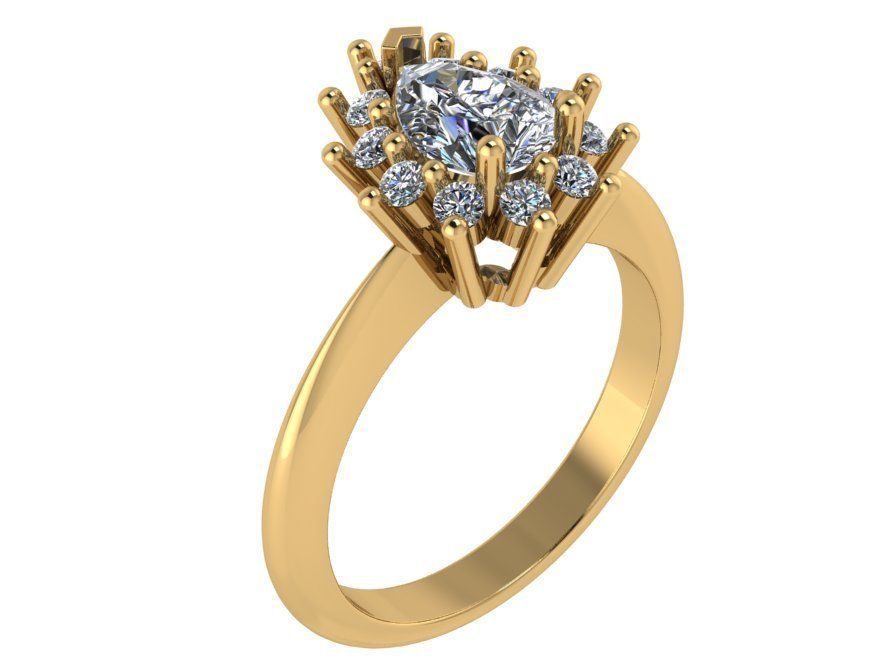 Pear Cluster Ring 1517 3D print model_1