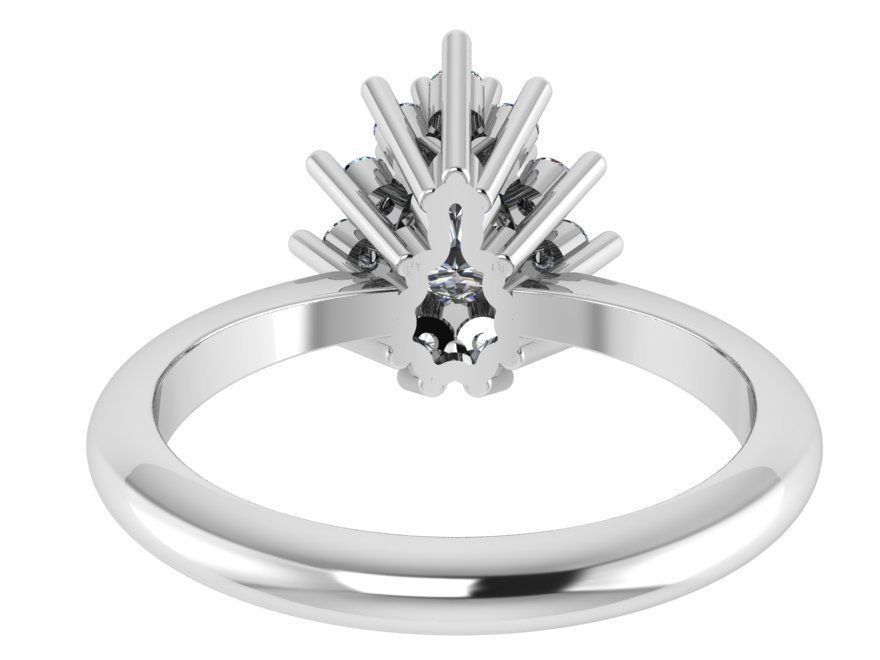 Pear Cluster Ring 1517 3D print model_3