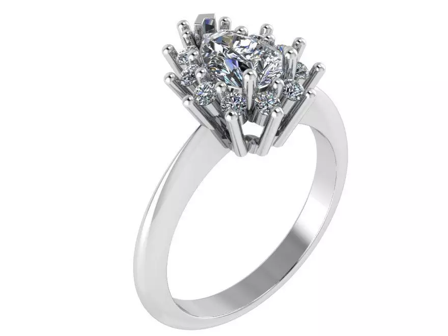 Pear Cluster Ring 1517 3D print model_0