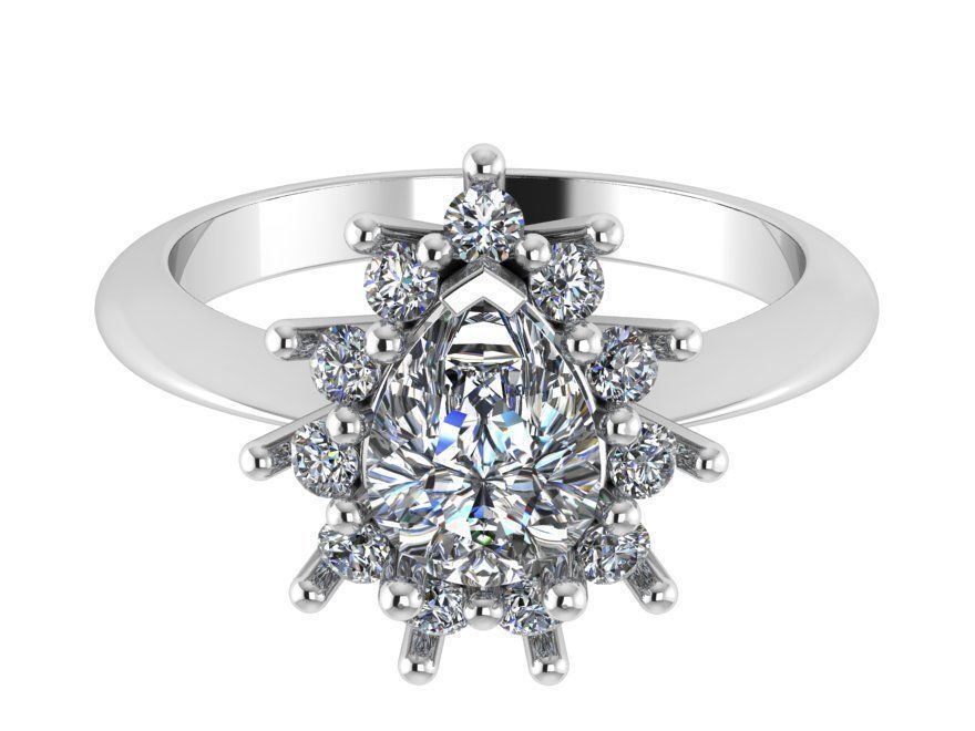 Pear Cluster Ring 1517 3D print model_2