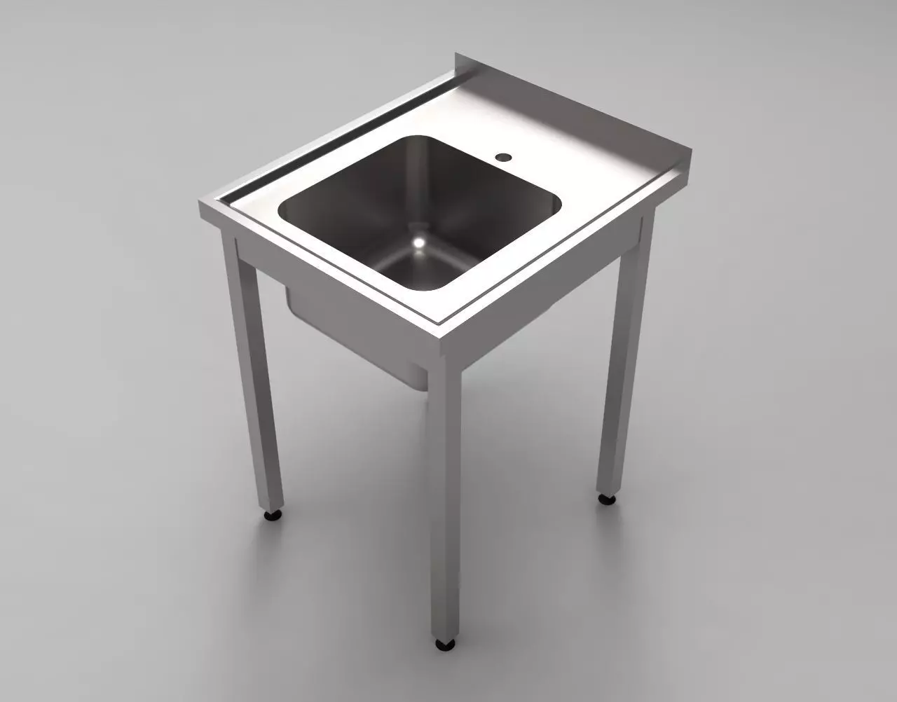 Catering table with a sink 3D model 600x700x850 mm 3D model 3D model_0