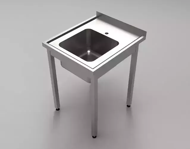Catering table with a sink 3D model 600x700x850 mm 3D model