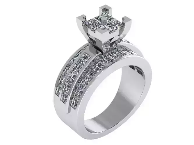 Chevron Setting Diamond Ring 1522 