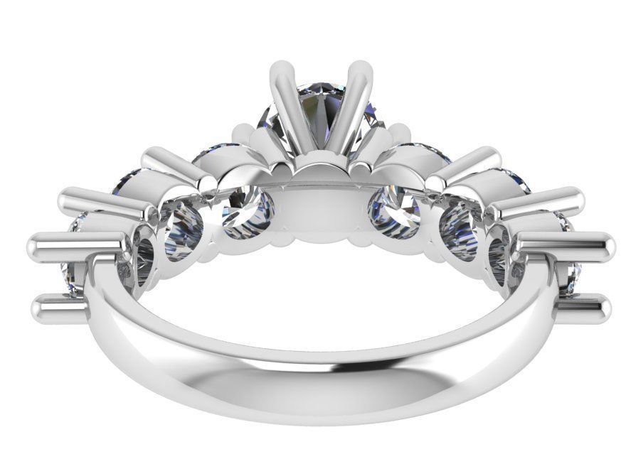 Round Diamond Ring 1523 3D print model_3