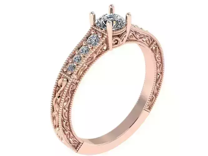 Carved Diamond Ring 1525