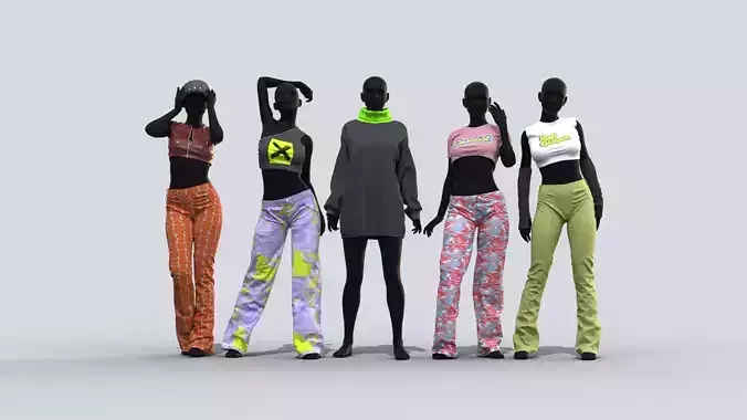 Realistic Female Outfits 3D model