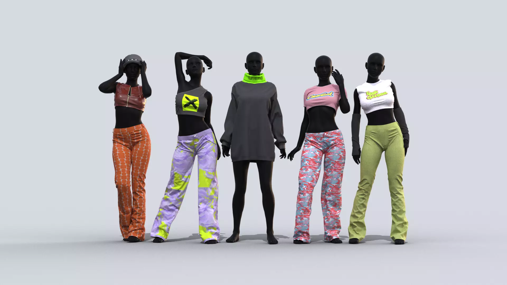 Realistic Female Outfits 3D model_0