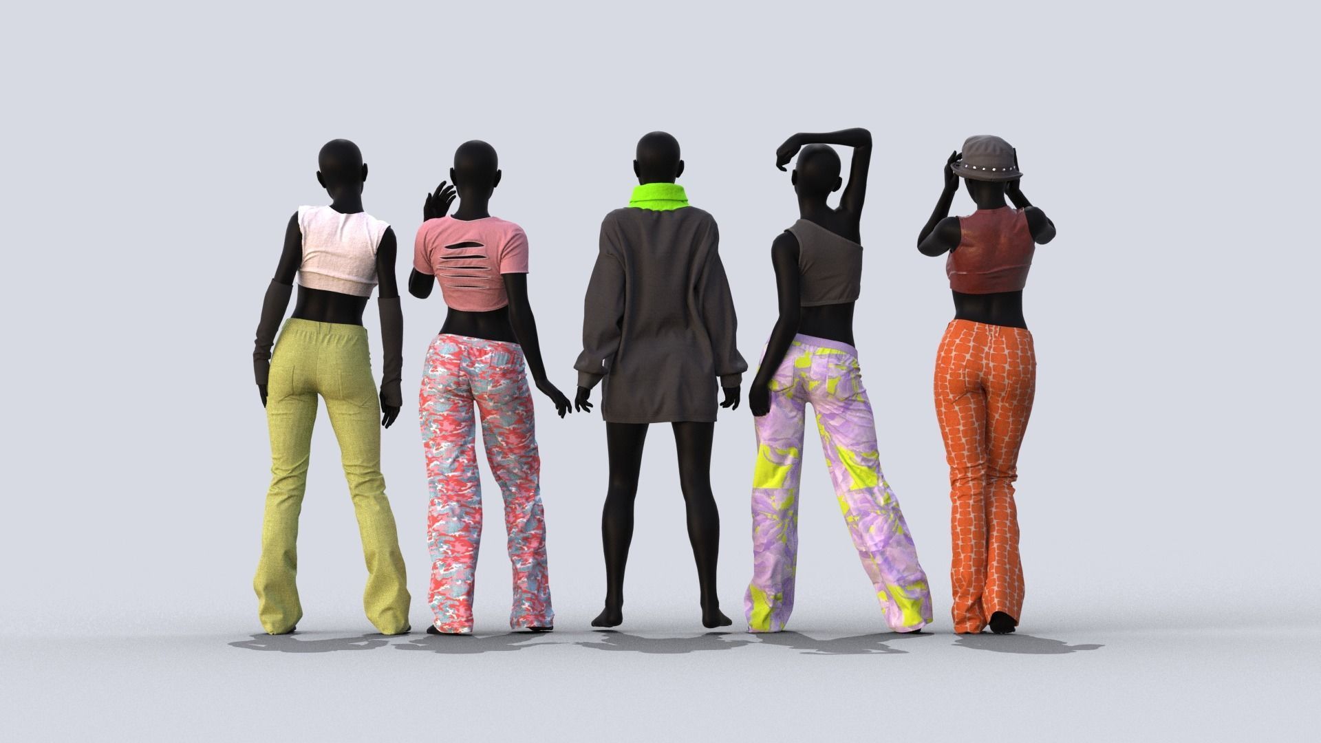 Realistic Female Outfits 3D model_1