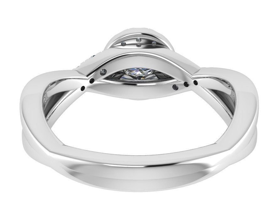 Round Halo Twisted Ring 1527 3D print model_3