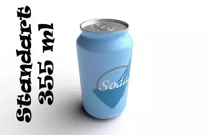 Drink Can Standart 355 ml Low-poly 3D model
