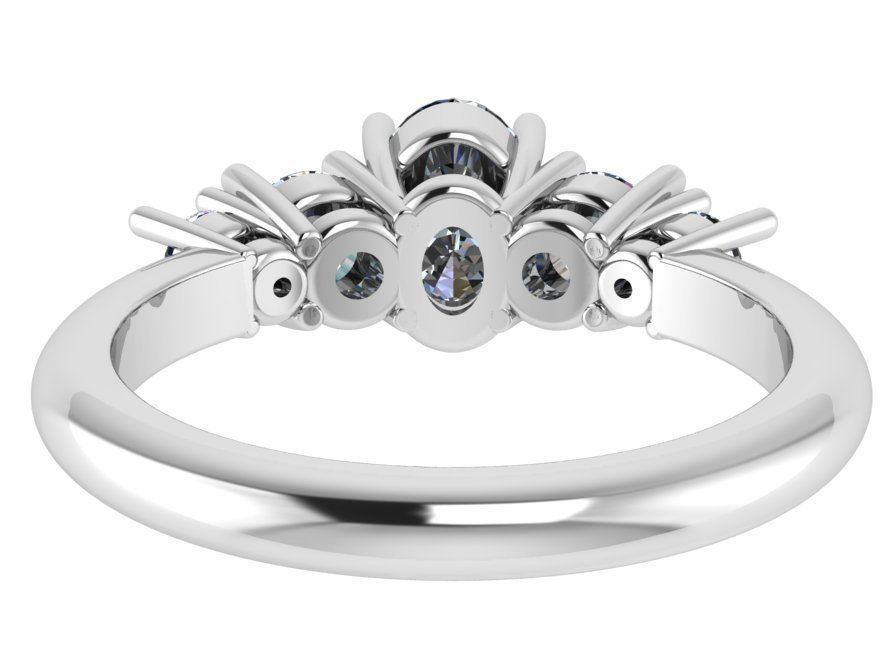 5-Stone Basket Setting Ring 1536 3D print model_3