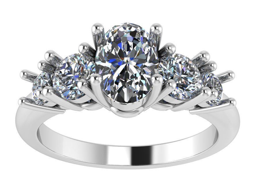 5-Stone Basket Setting Ring 1536 3D print model_2