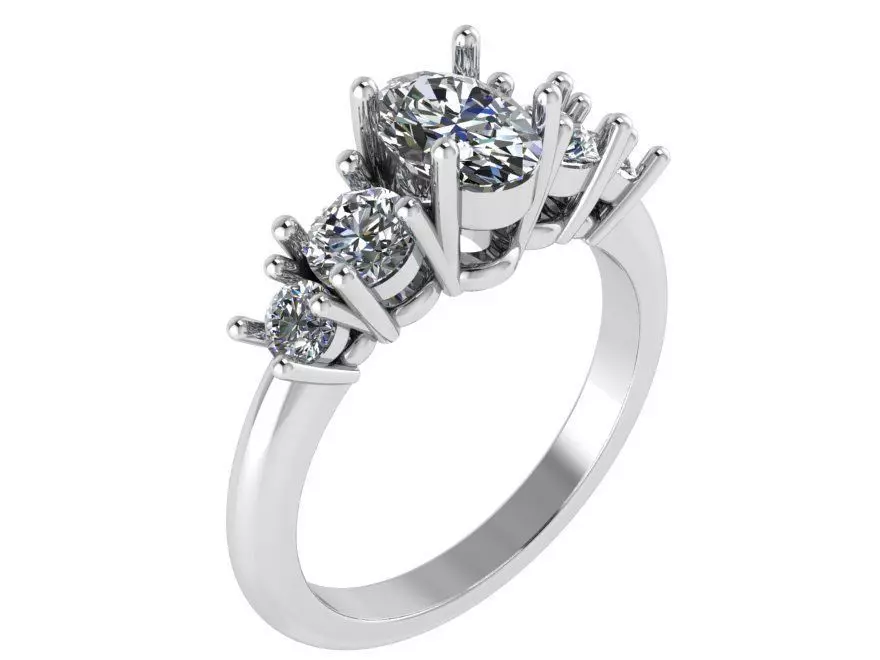 5-Stone Basket Setting Ring 1536 3D print model_0