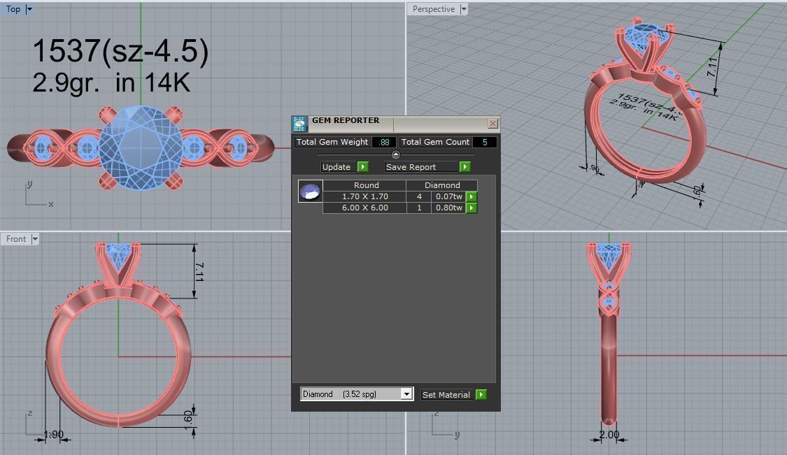 Peg Head Setting Ring 1537 3D print model_5