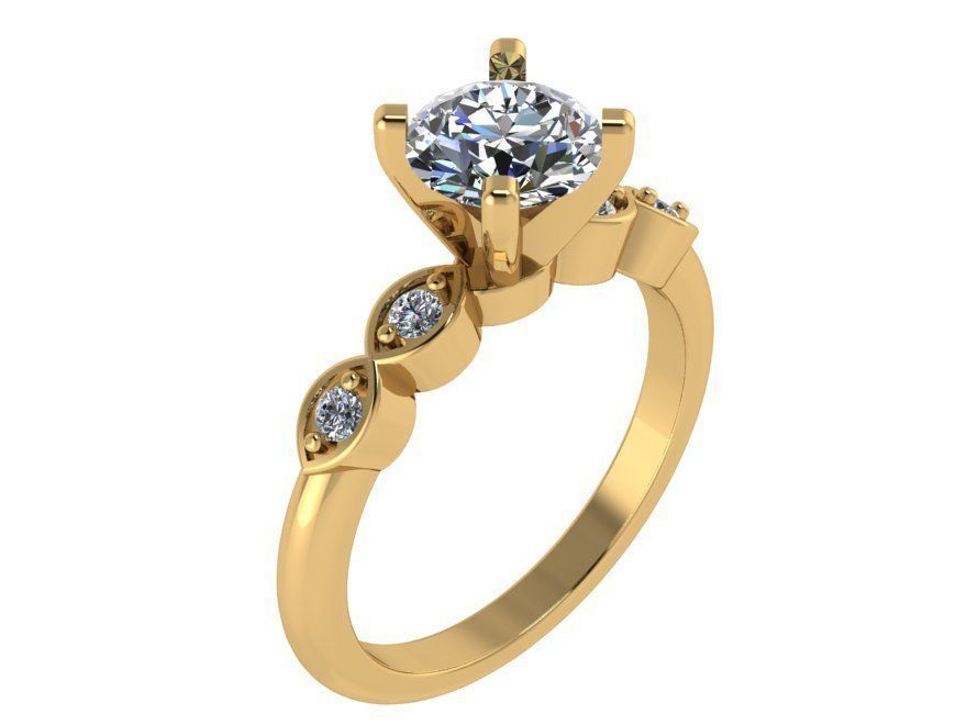 Peg Head Setting Ring 1537 3D print model_1