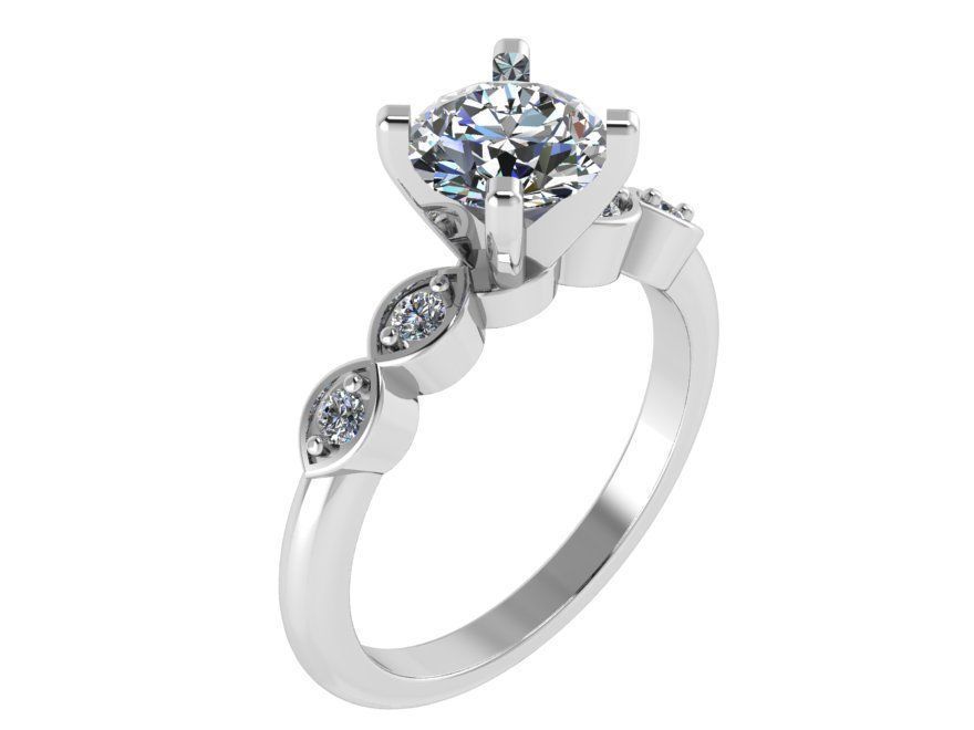 Peg Head Setting Ring 1537 3D print model_2