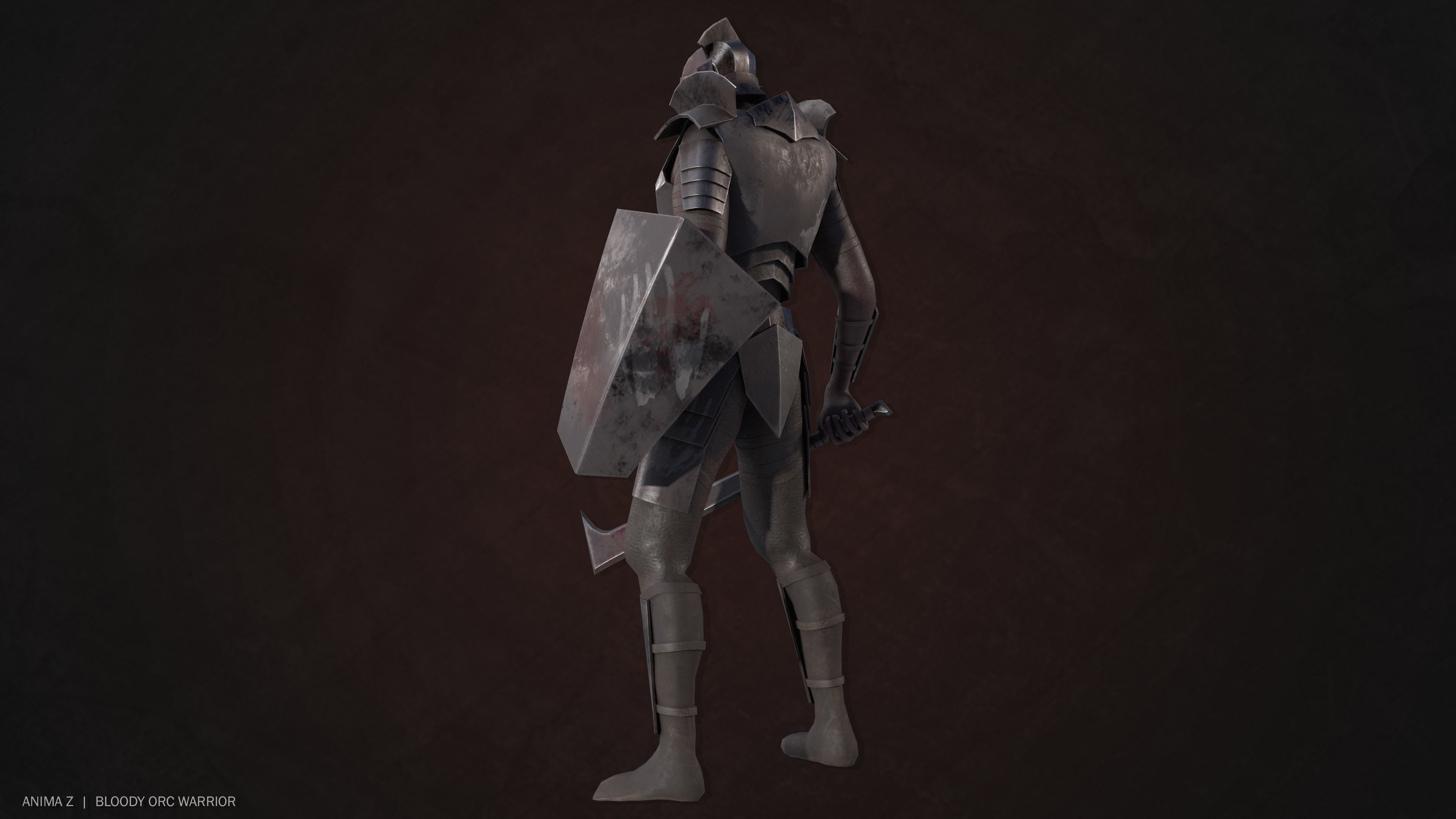 Bloody Orc Low-poly 3D model_6