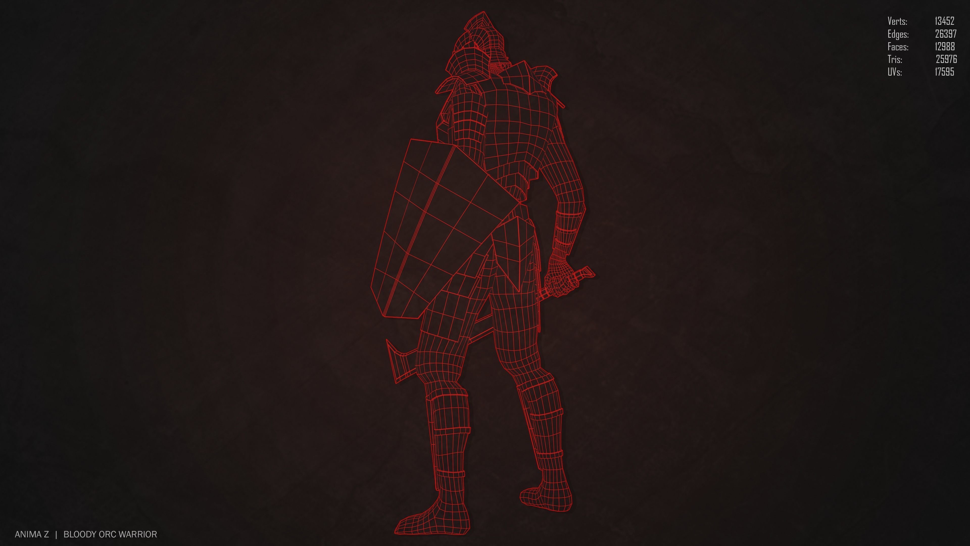 Bloody Orc Low-poly 3D model_12
