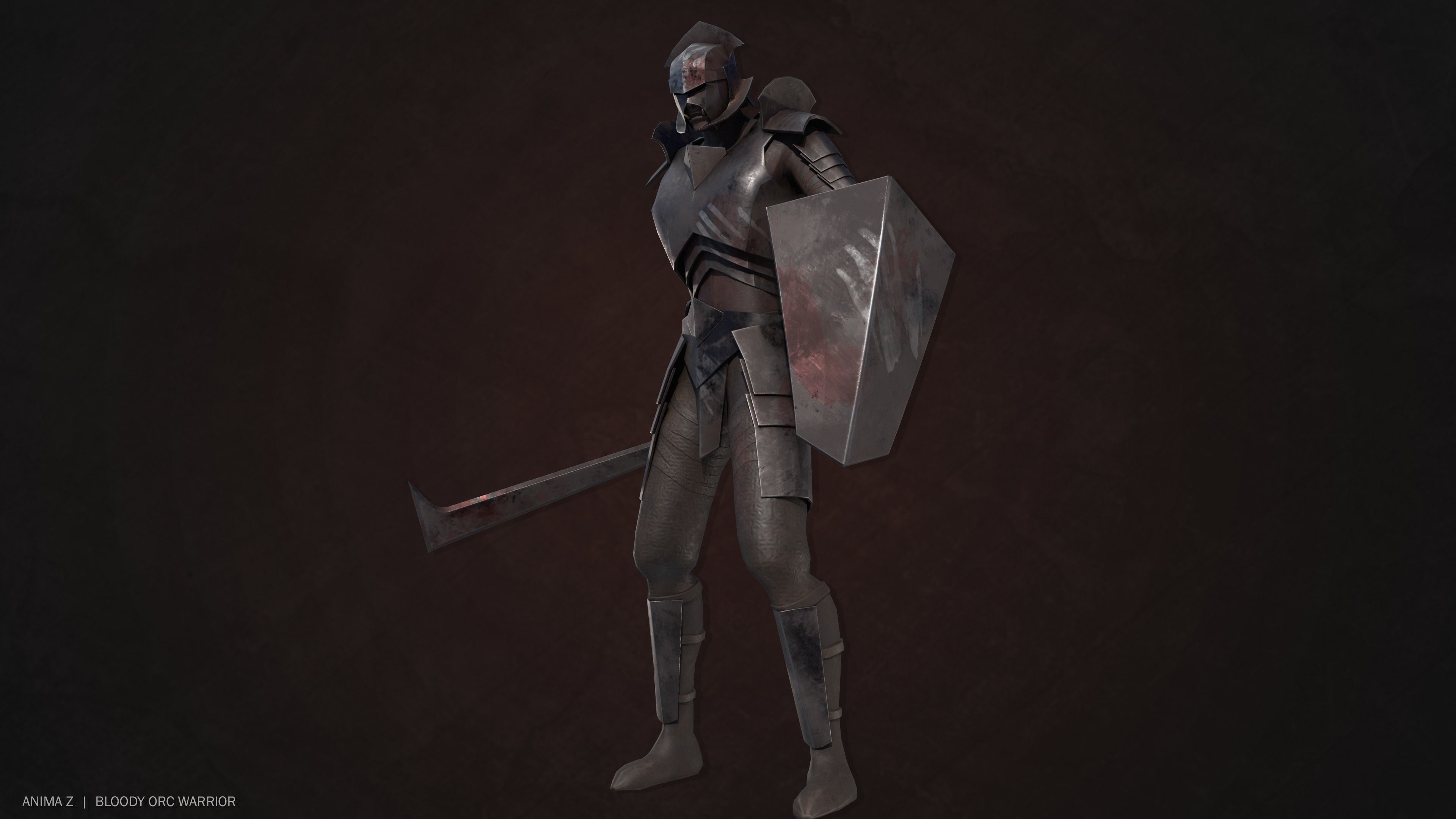 Bloody Orc Low-poly 3D model_5