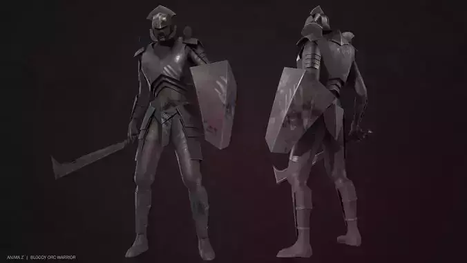 Bloody Orc Low-poly 3D model
