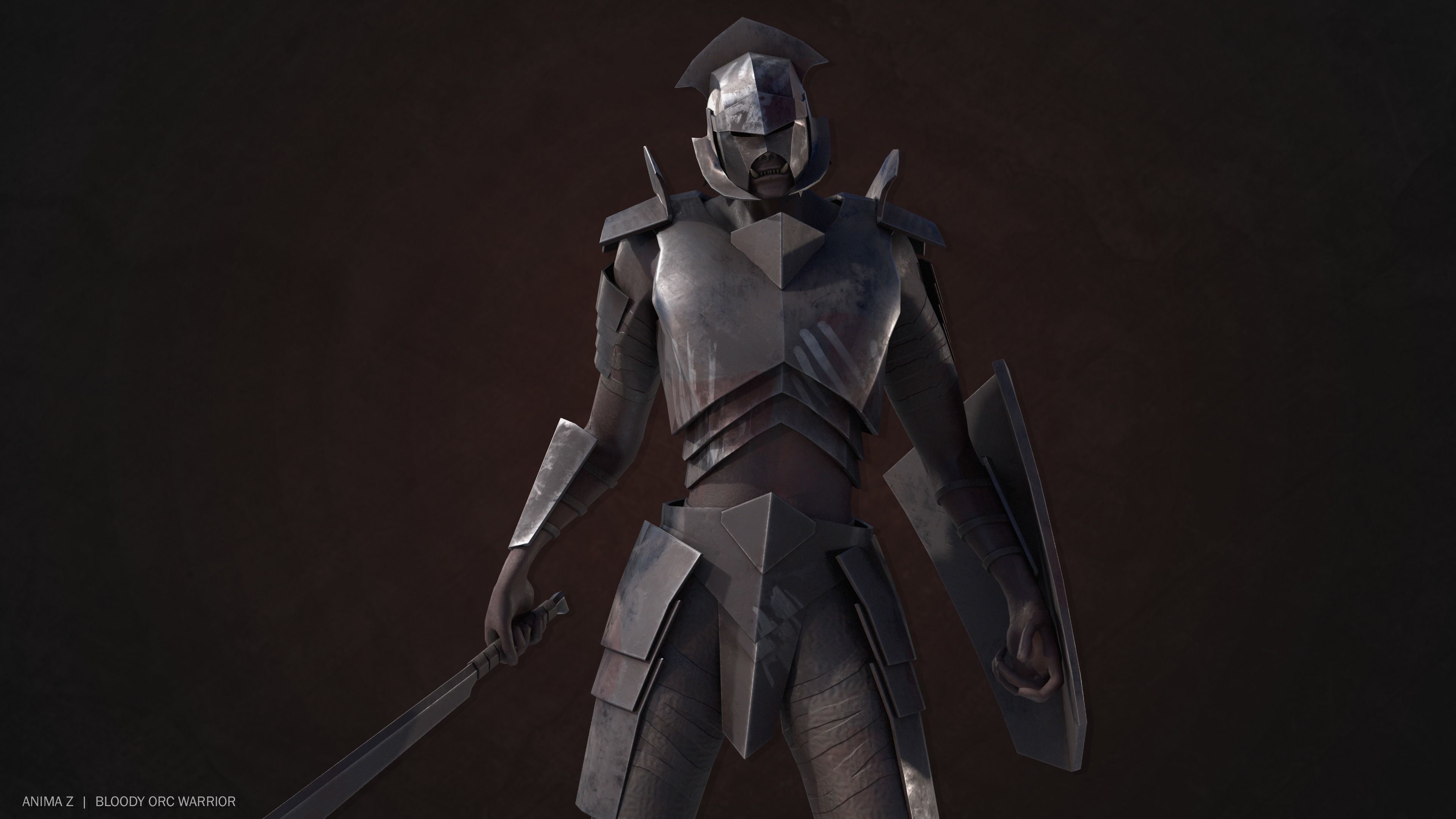 Bloody Orc Low-poly 3D model_1