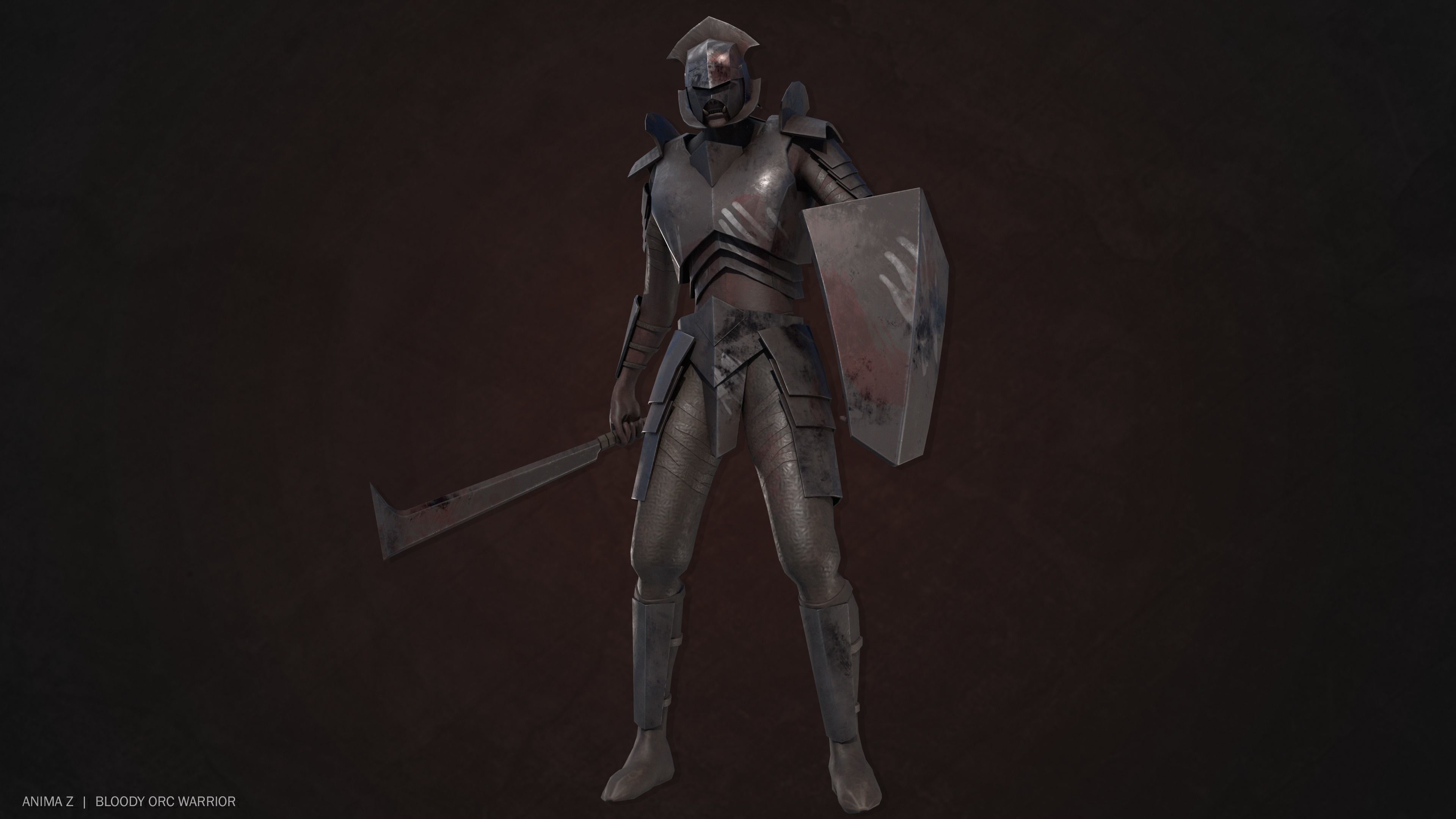 Bloody Orc Low-poly 3D model_4