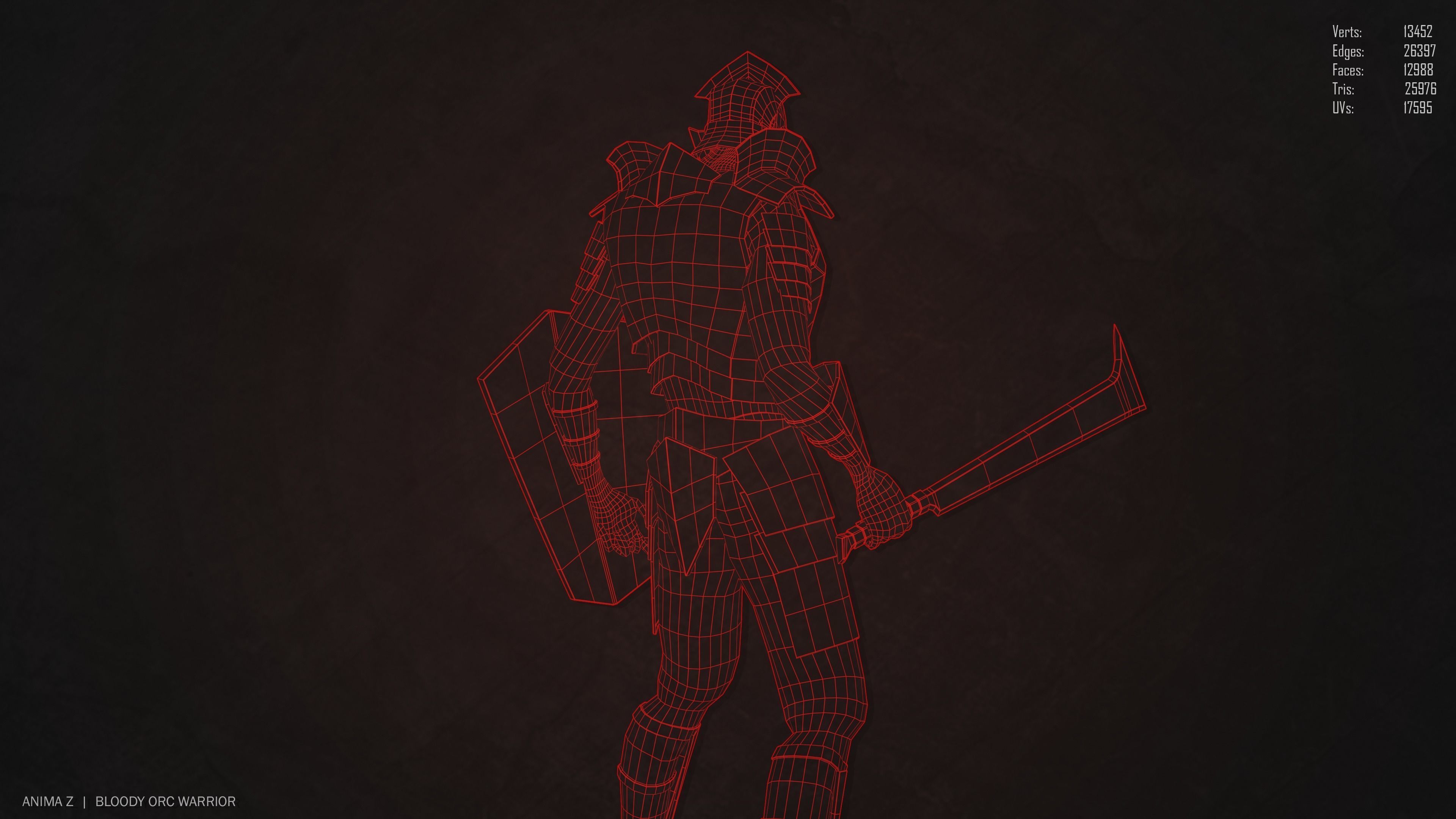 Bloody Orc Low-poly 3D model_15