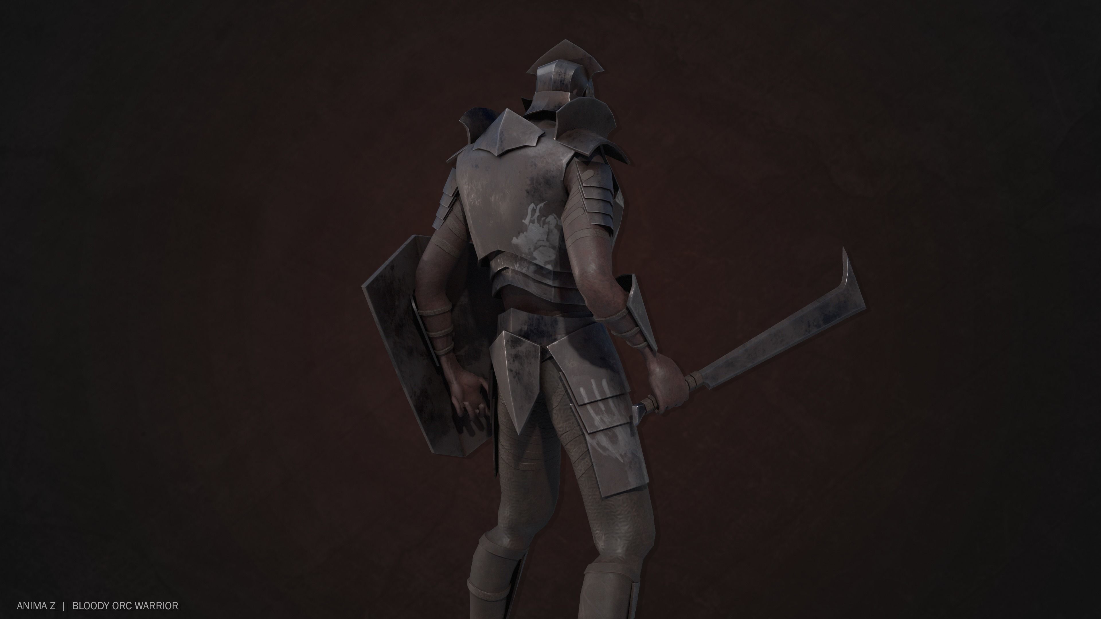 Bloody Orc Low-poly 3D model_9