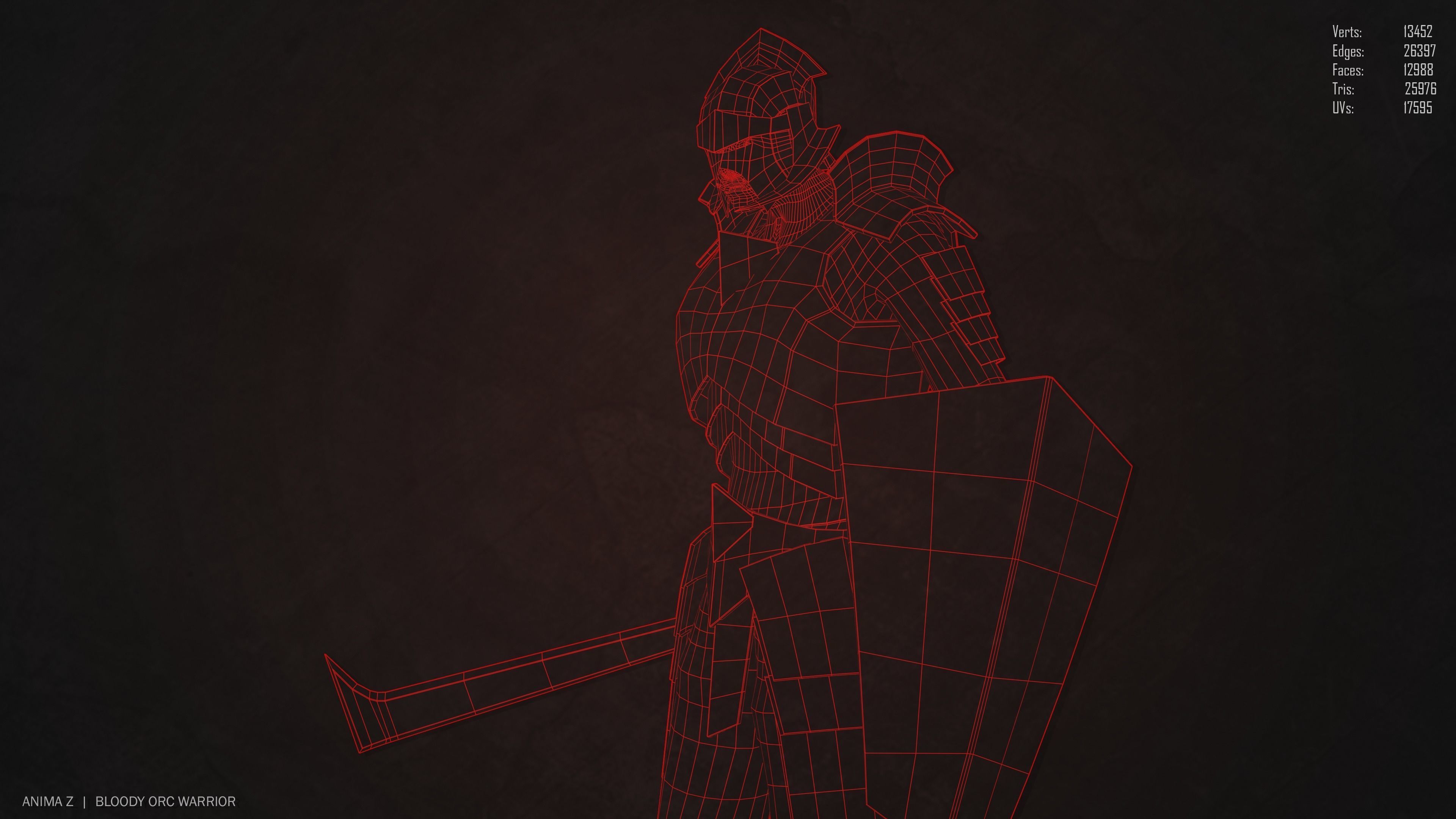 Bloody Orc Low-poly 3D model_14