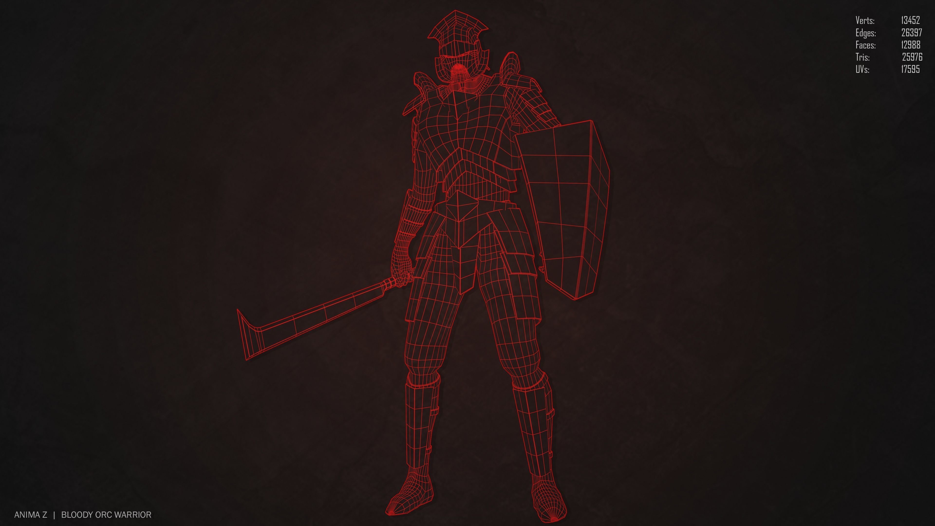 Bloody Orc Low-poly 3D model_10