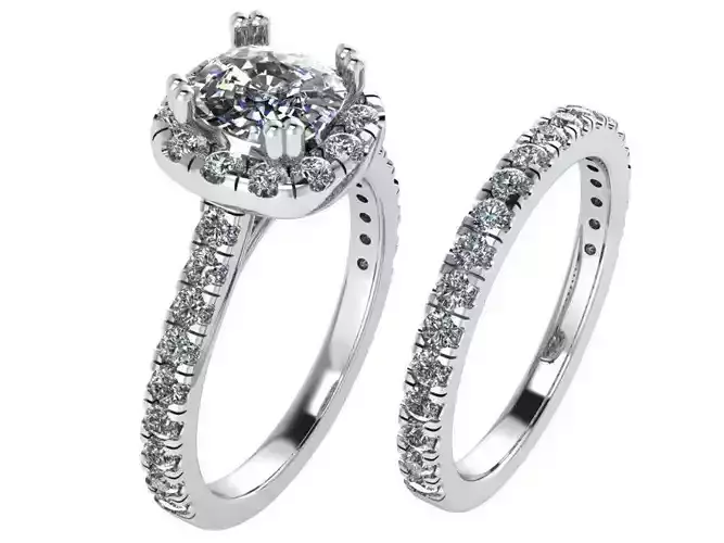 Halo Wedding Set 1544