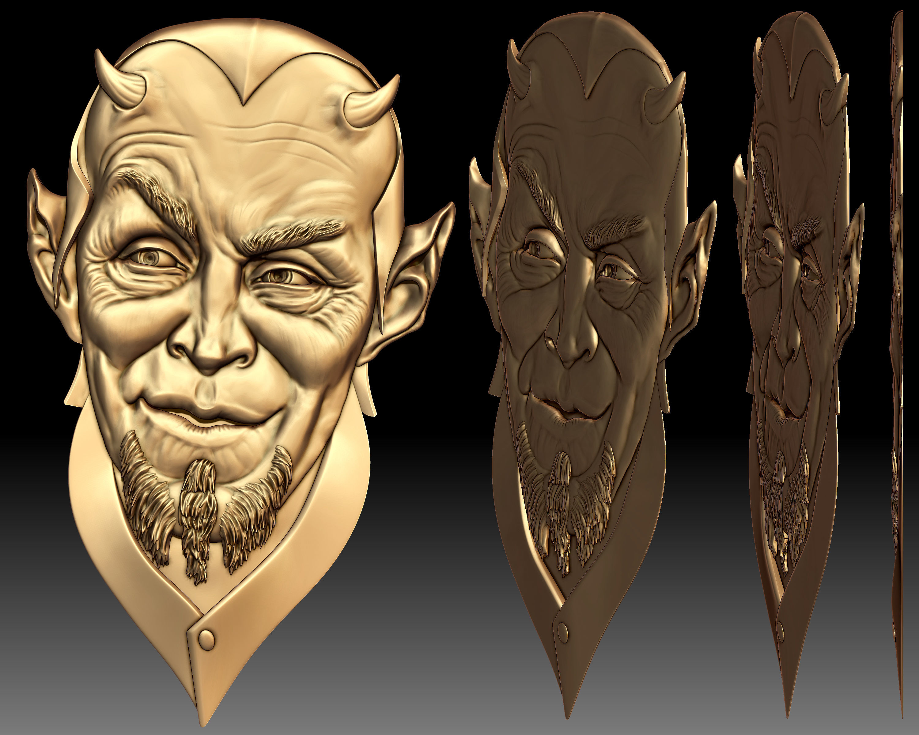 Lucifer lawyer Mefistofel bas-relief 3D print model_5