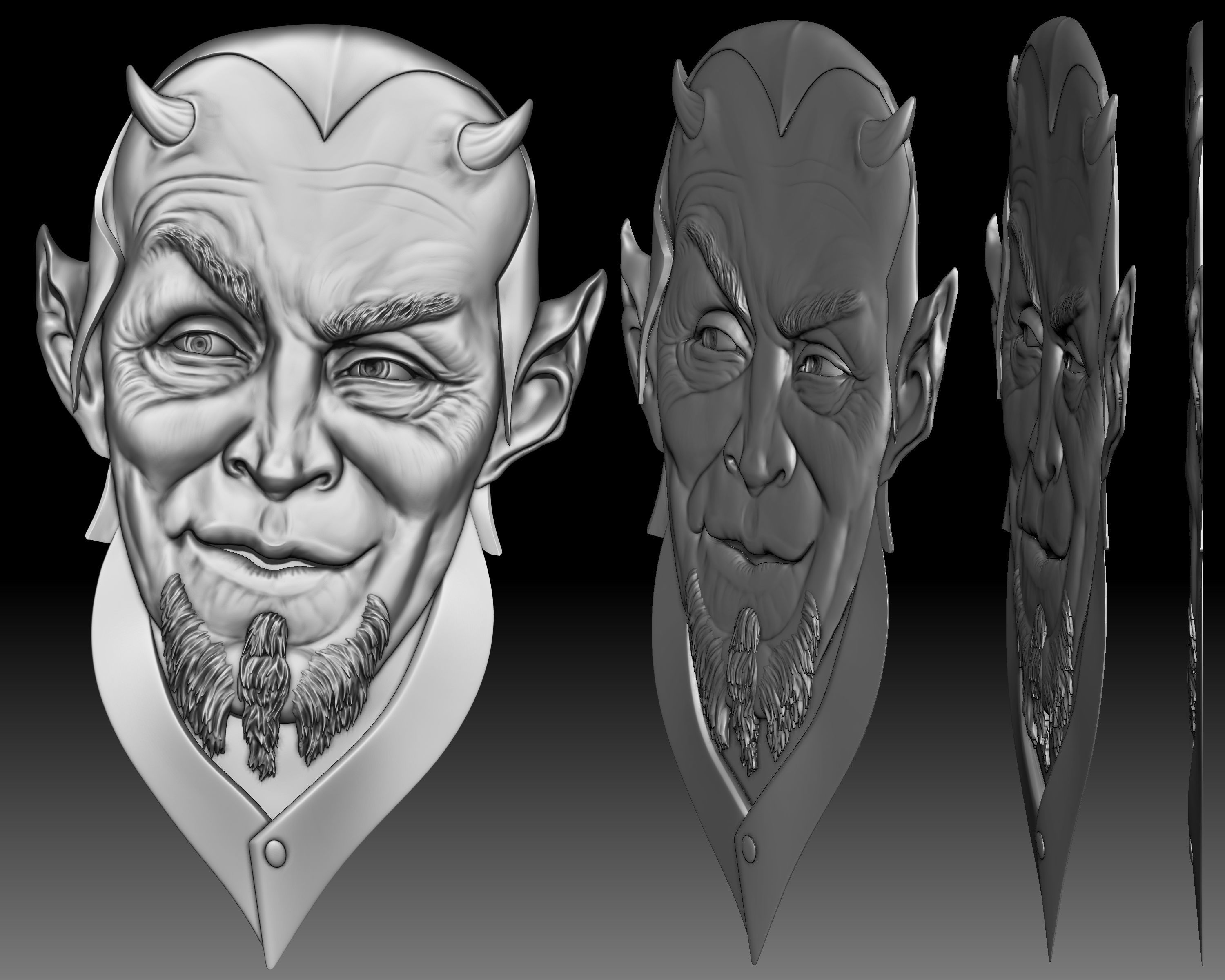 Lucifer lawyer Mefistofel bas-relief 3D print model_3