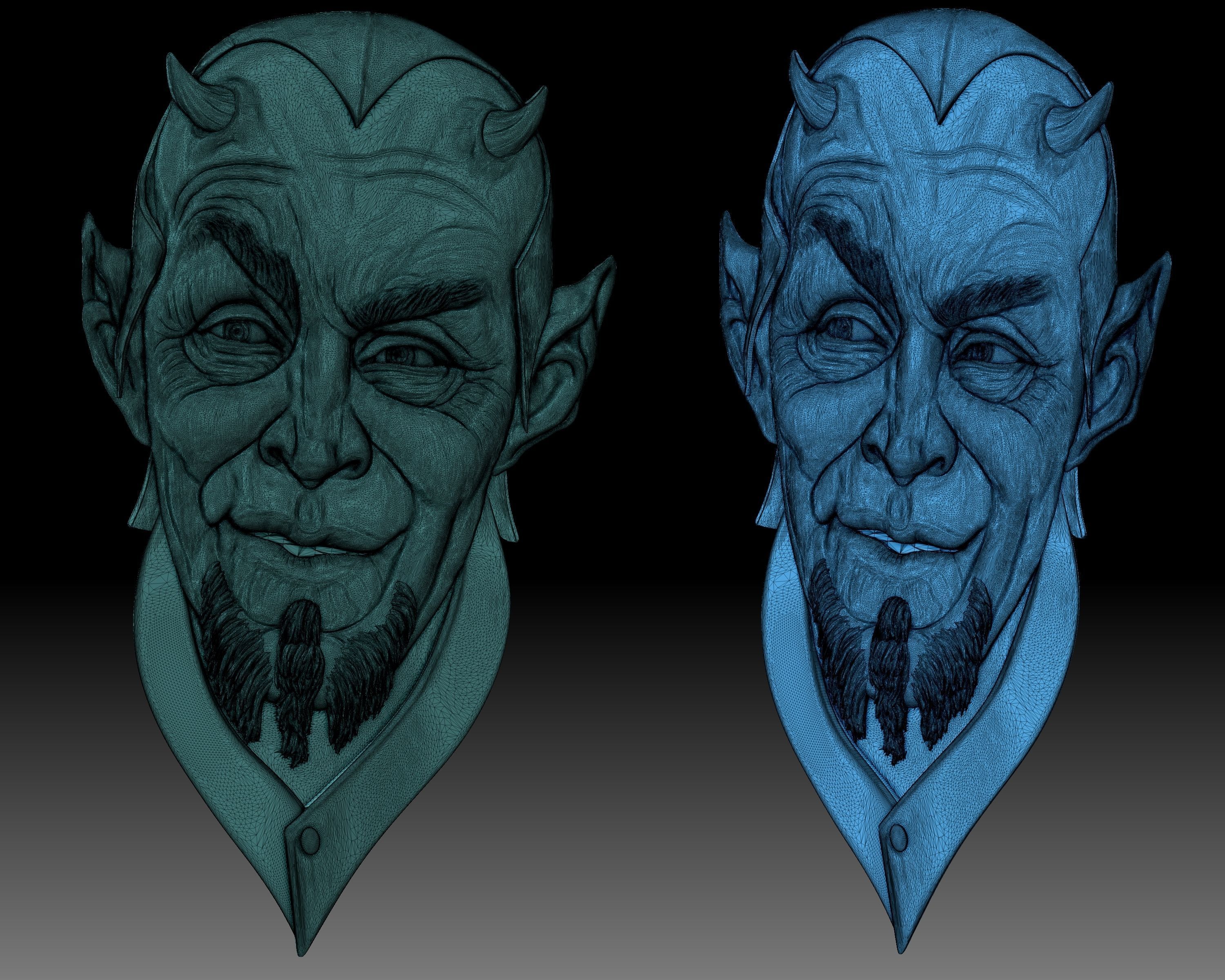 Lucifer lawyer Mefistofel bas-relief 3D print model_9