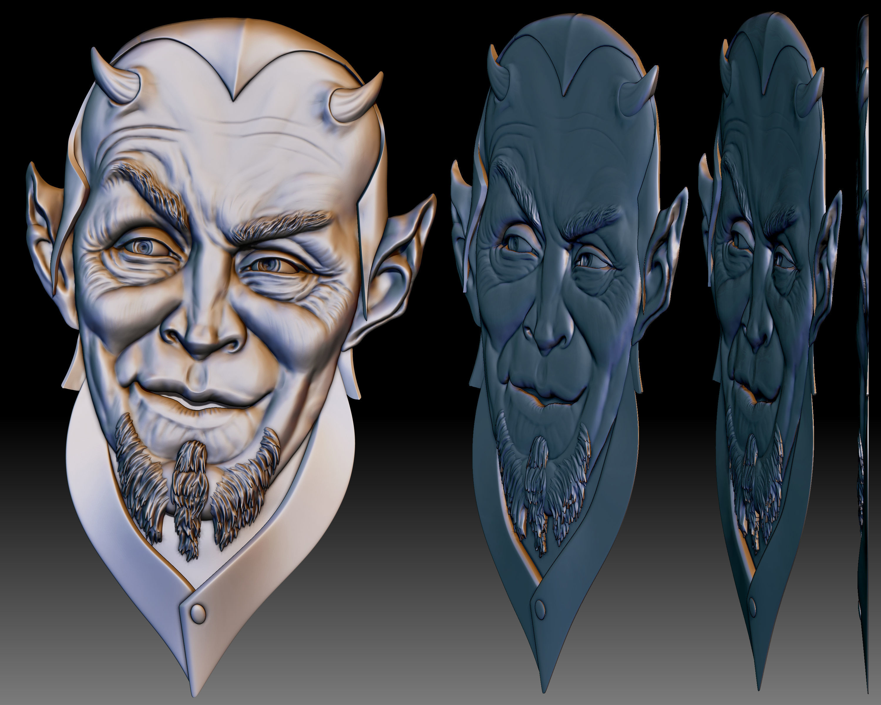 Lucifer lawyer Mefistofel bas-relief 3D print model_2