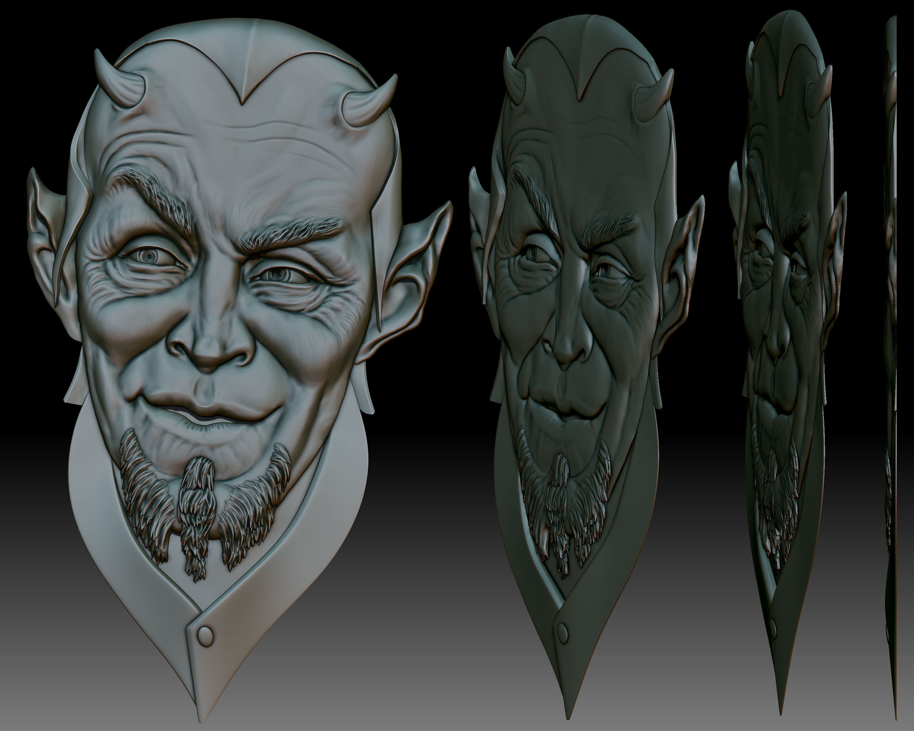 Lucifer lawyer Mefistofel bas-relief 3D print model_7