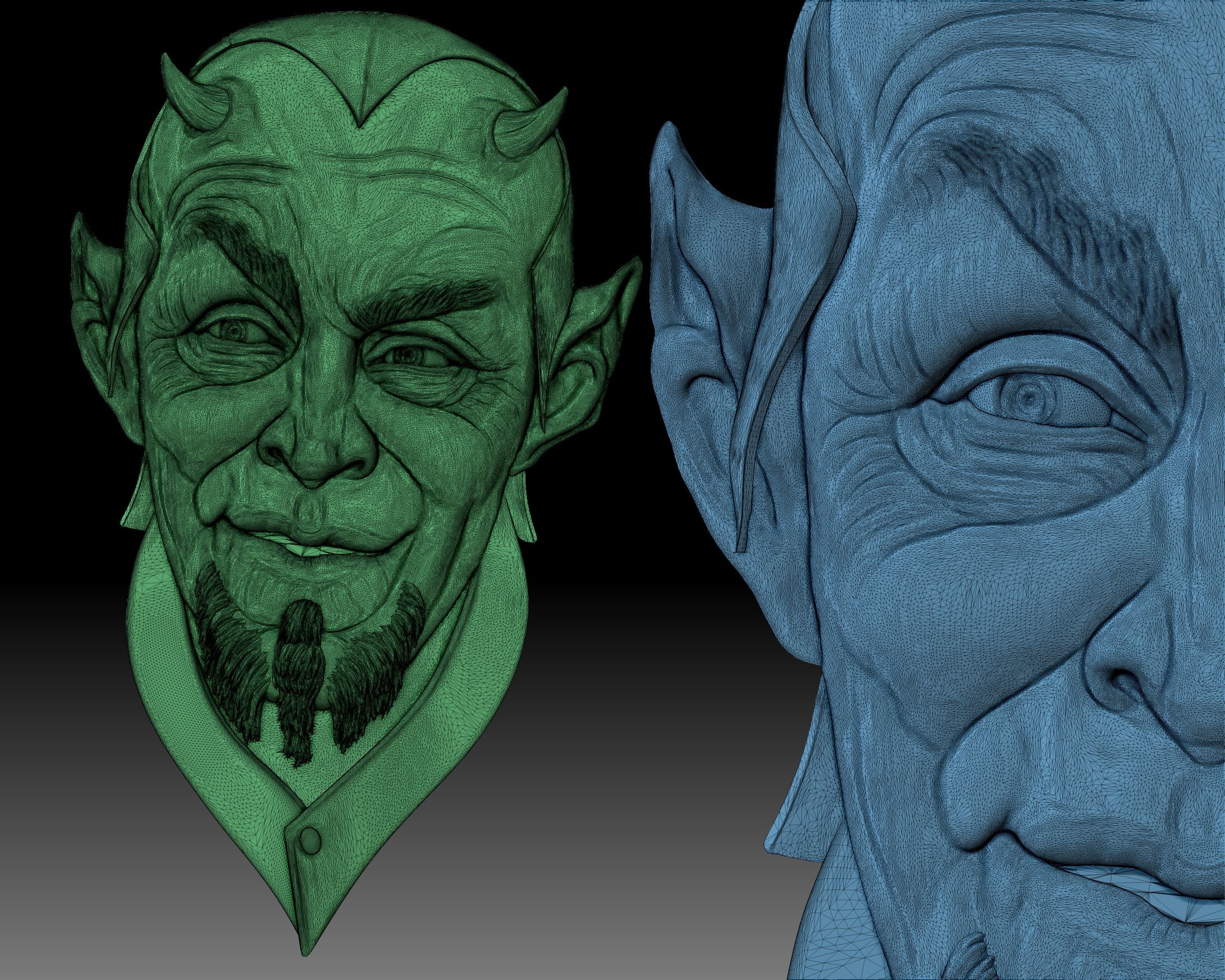 Lucifer lawyer Mefistofel bas-relief 3D print model_10