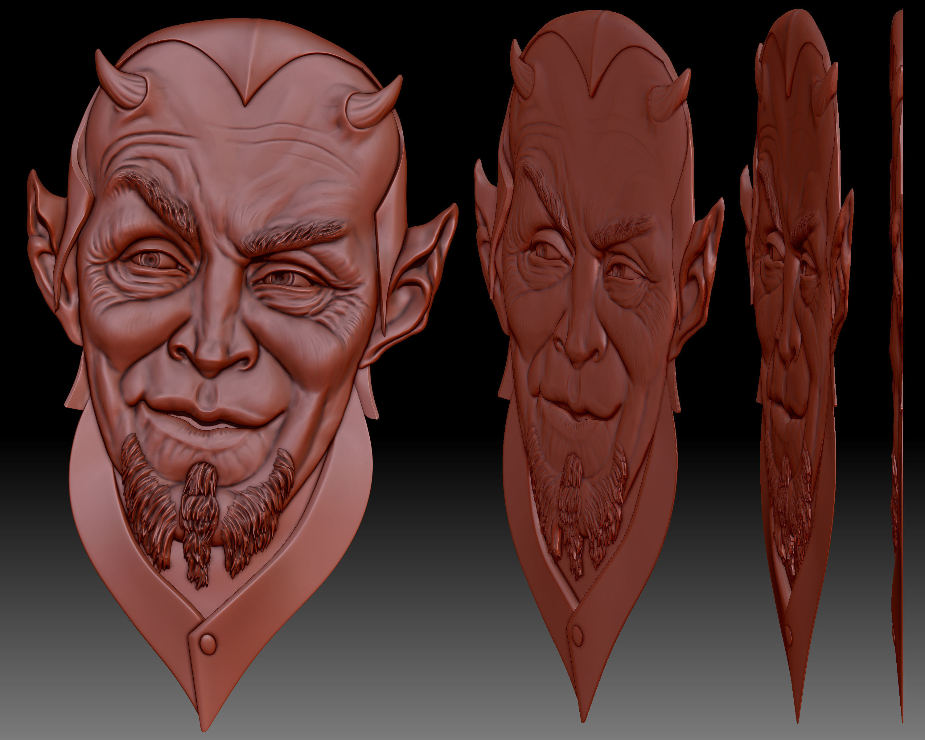 Lucifer lawyer Mefistofel bas-relief 3D print model_8