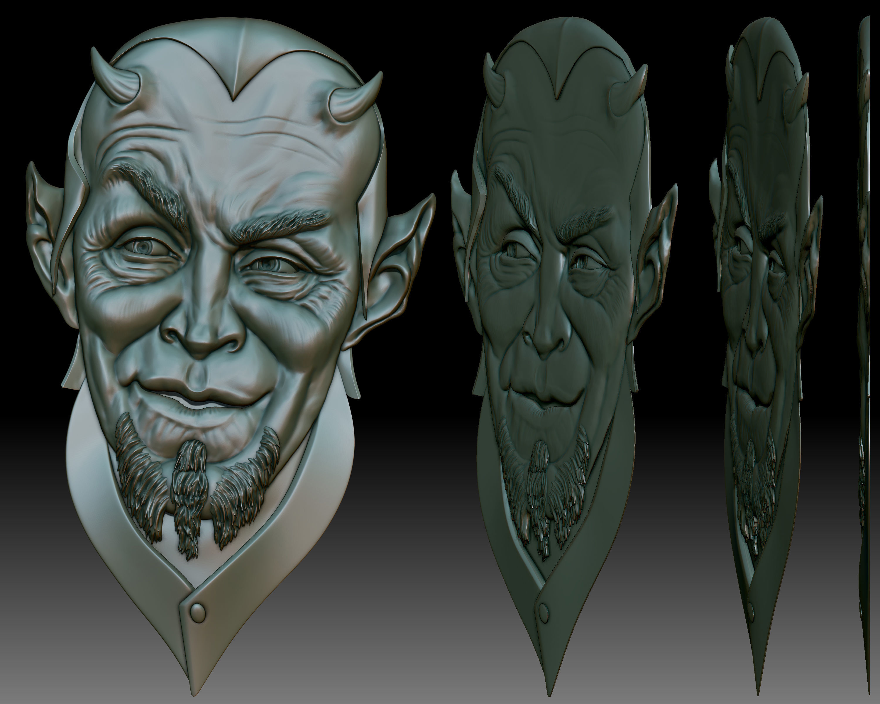 Lucifer lawyer Mefistofel bas-relief 3D print model_4