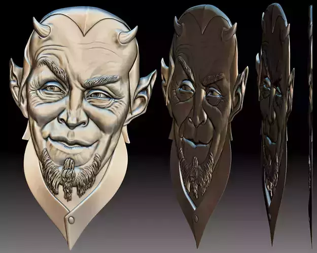 Lucifer lawyer Mefistofel bas-relief 3D print model