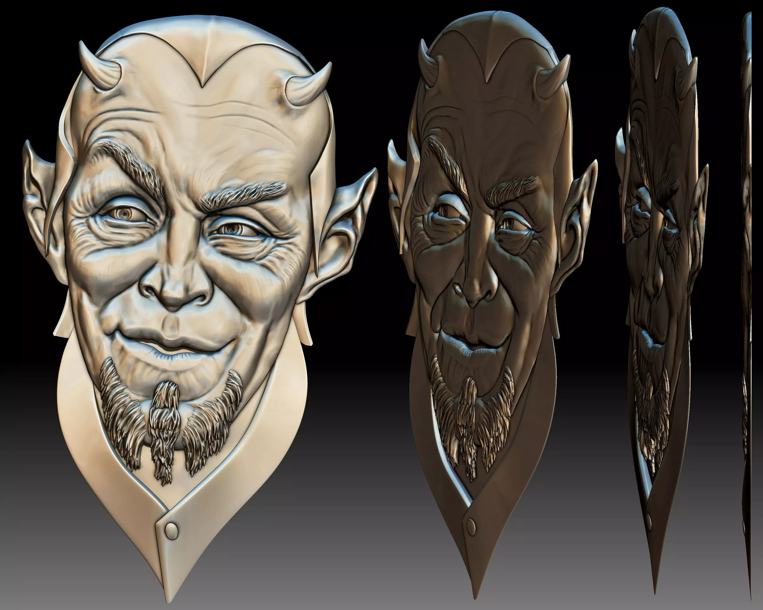 Lucifer lawyer Mefistofel bas-relief 3D print model_0