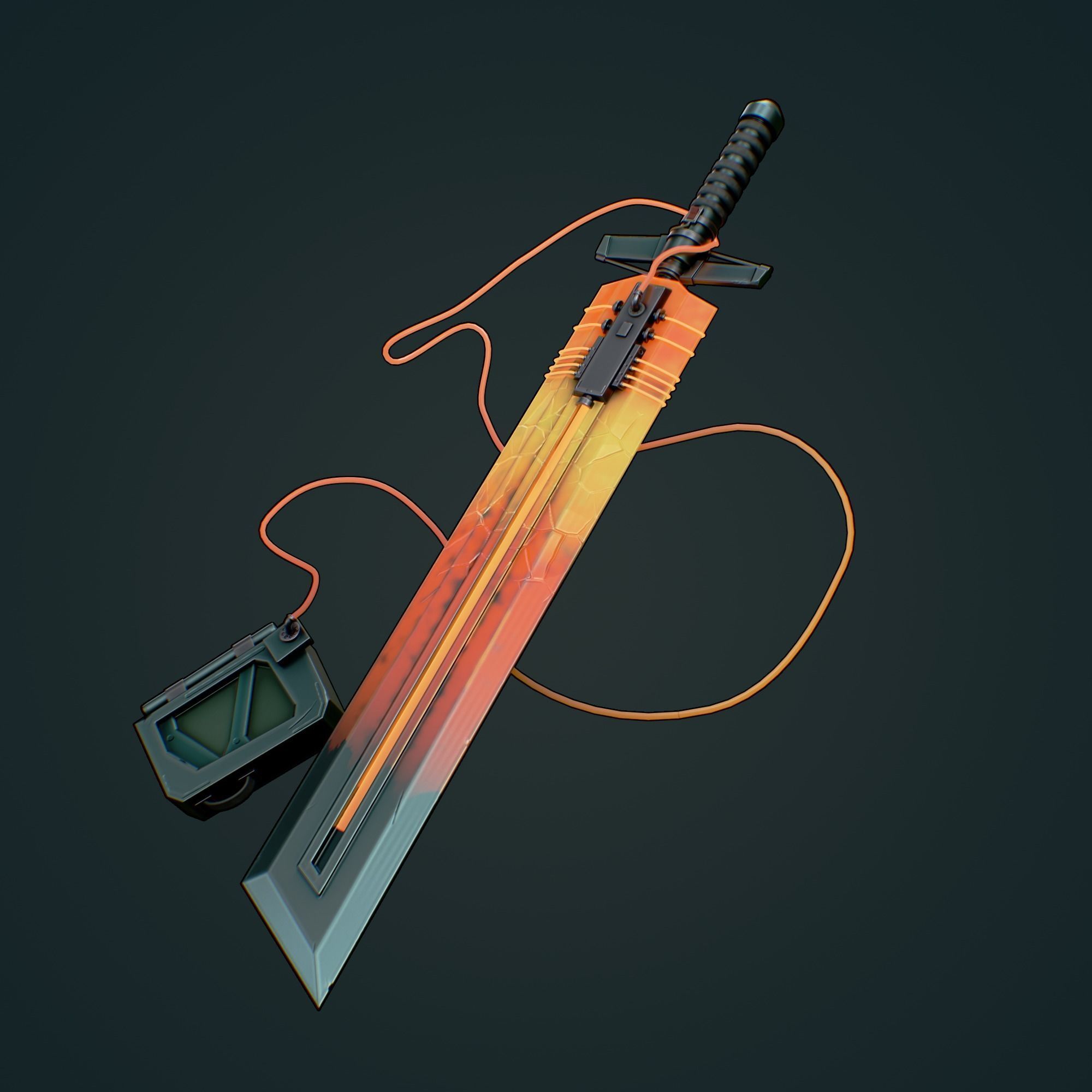 Fuel sword Low-poly 3D model_1
