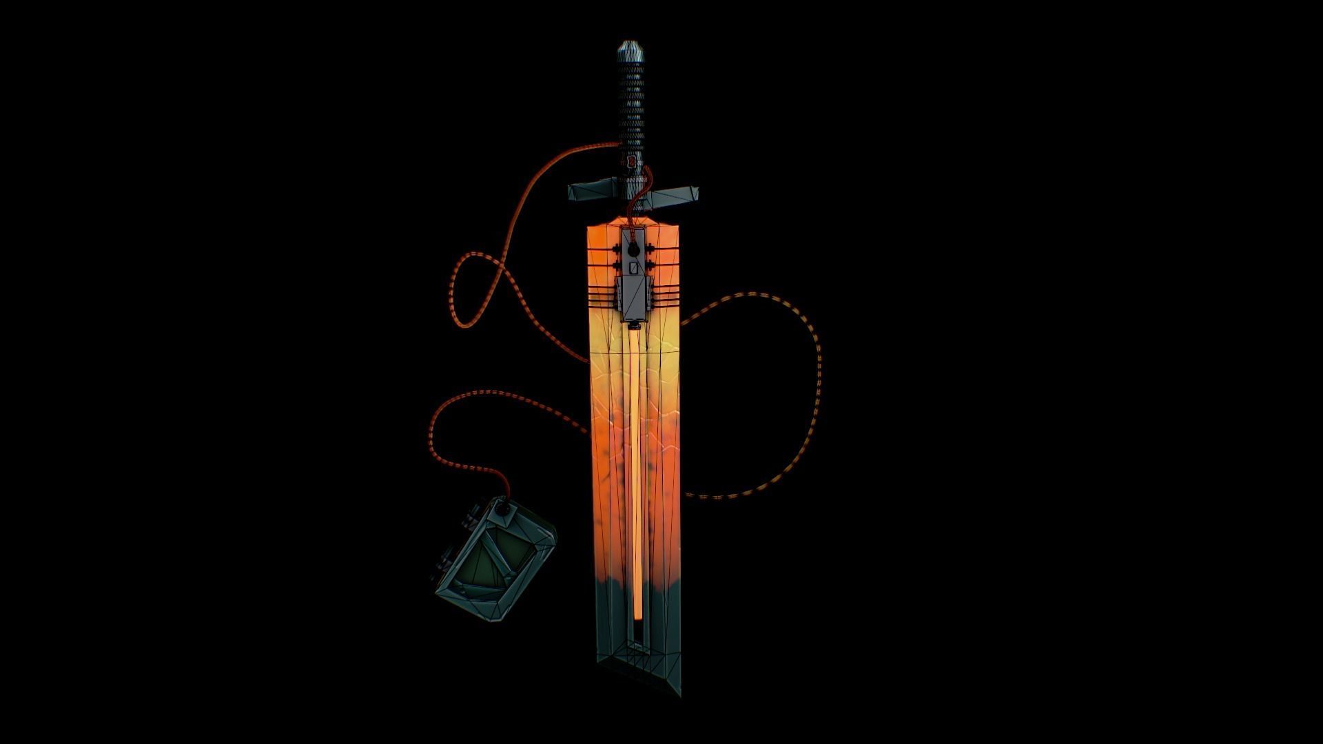 Fuel sword Low-poly 3D model_8