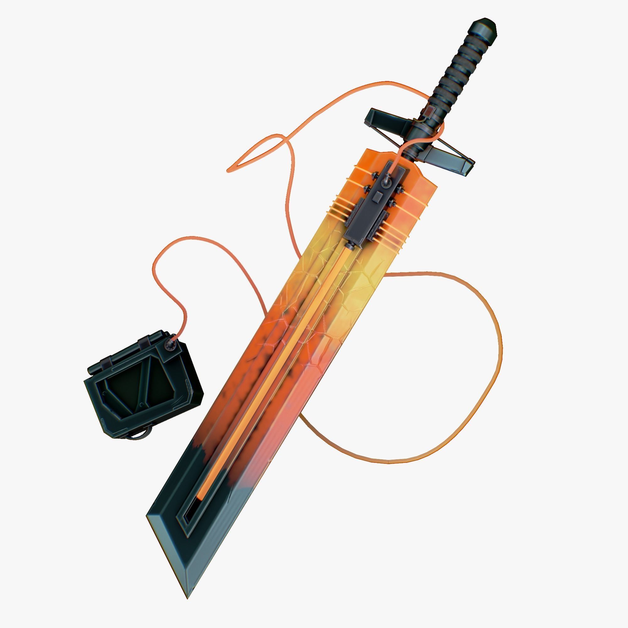 Fuel sword Low-poly 3D model_7