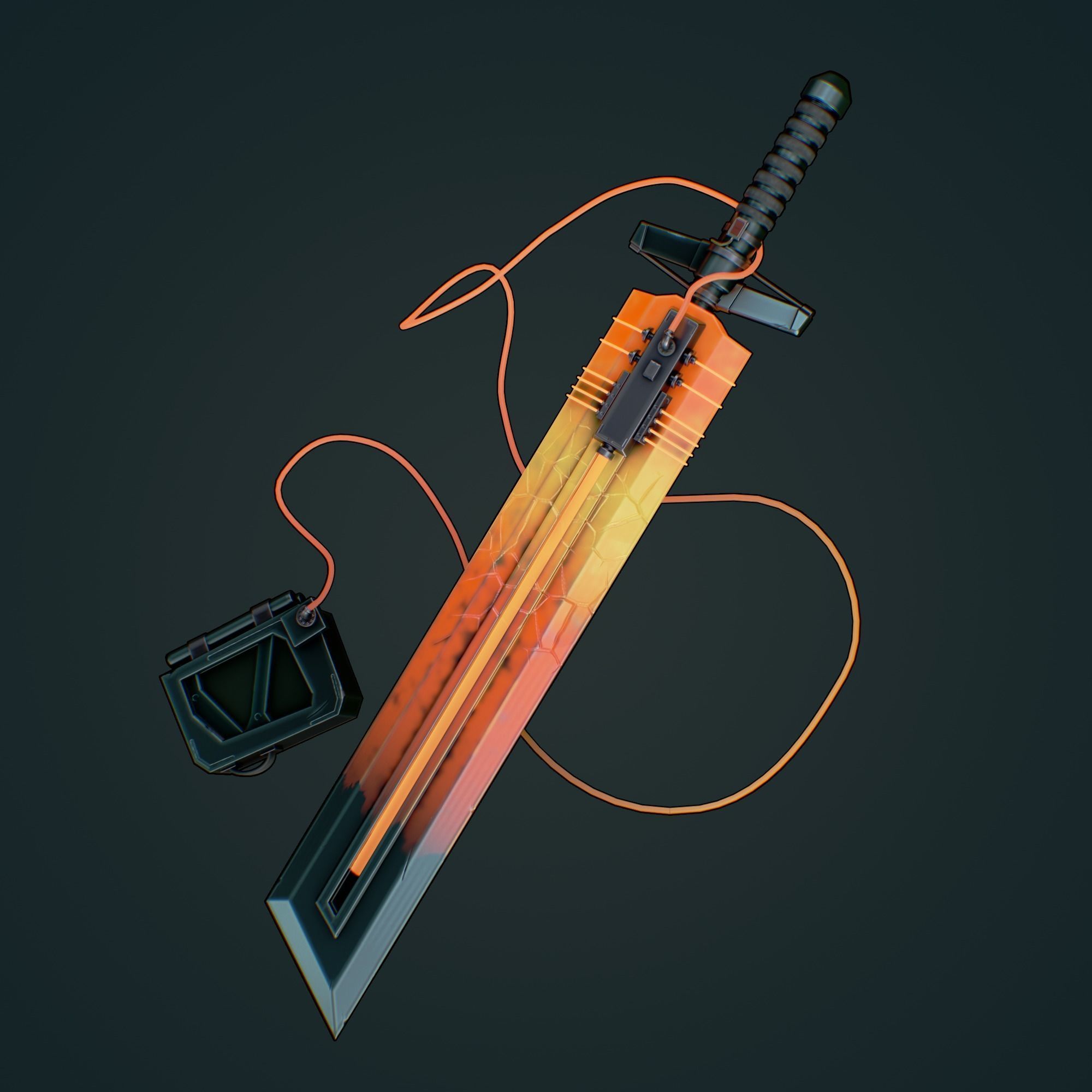 Fuel sword Low-poly 3D model_5