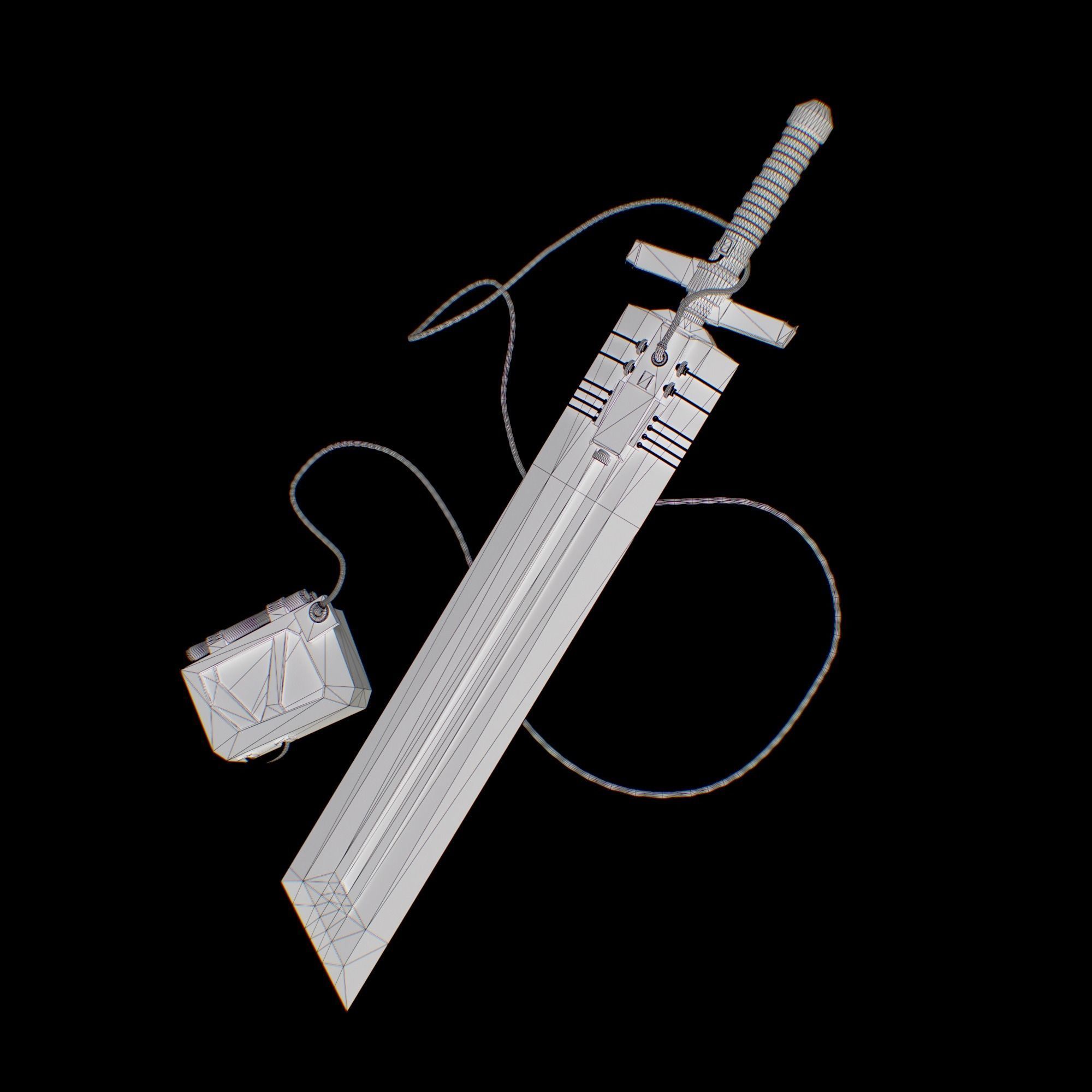 Fuel sword Low-poly 3D model_6